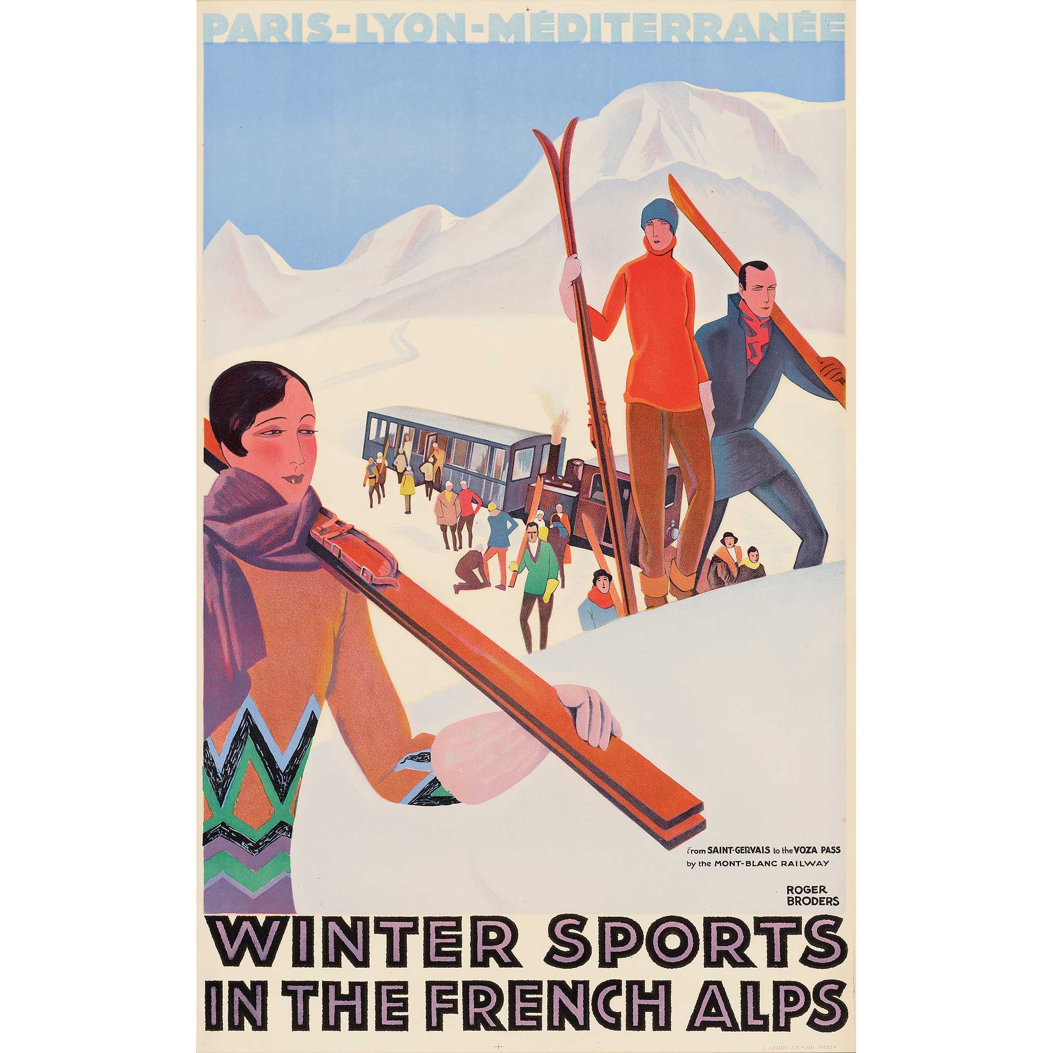 LOT 60  ROGER BRODERS (1883-1953) WINTER SPORTS IN THE FRENCH ALPS Estimate: £6,000 - £8,000