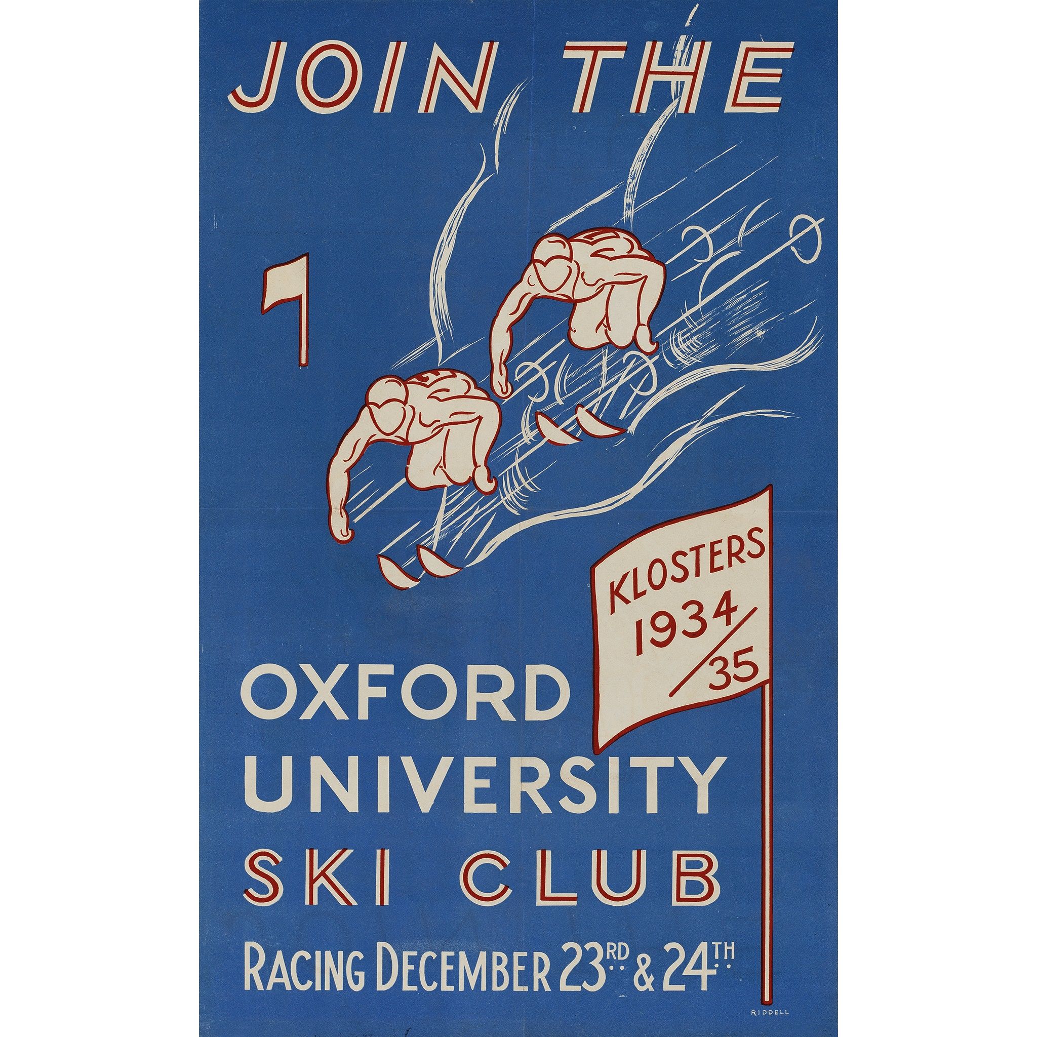 LOT 26  JAMES RIDDELL (1909-2000) JOIN THE OXFORD UNIVERSITY SKI CLUB, KLOSTERS 1934/35 Estimate: £500 - £700