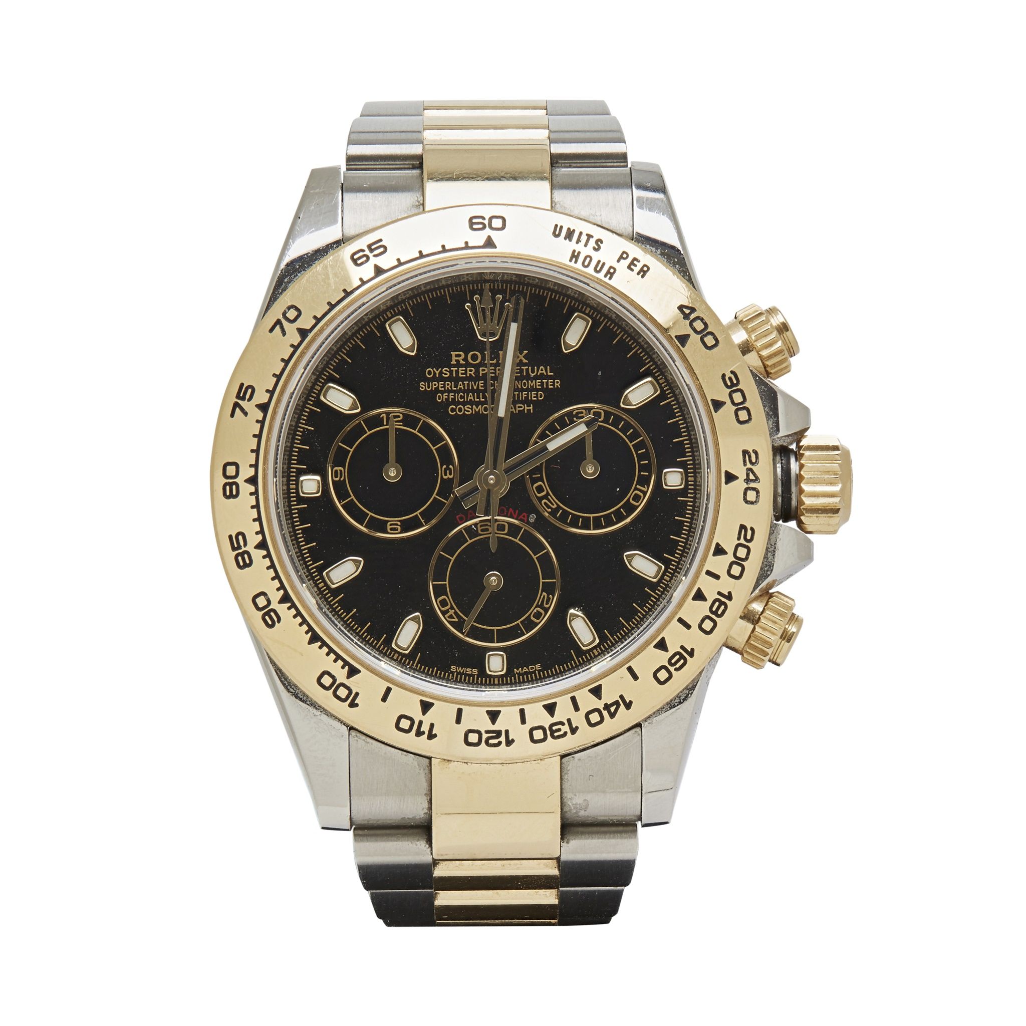 A GENTLEMAN'S 18CT GOLD AND STAINLESS STEEL CHRONOGRAPH, ROLEX  Sold for £10,000