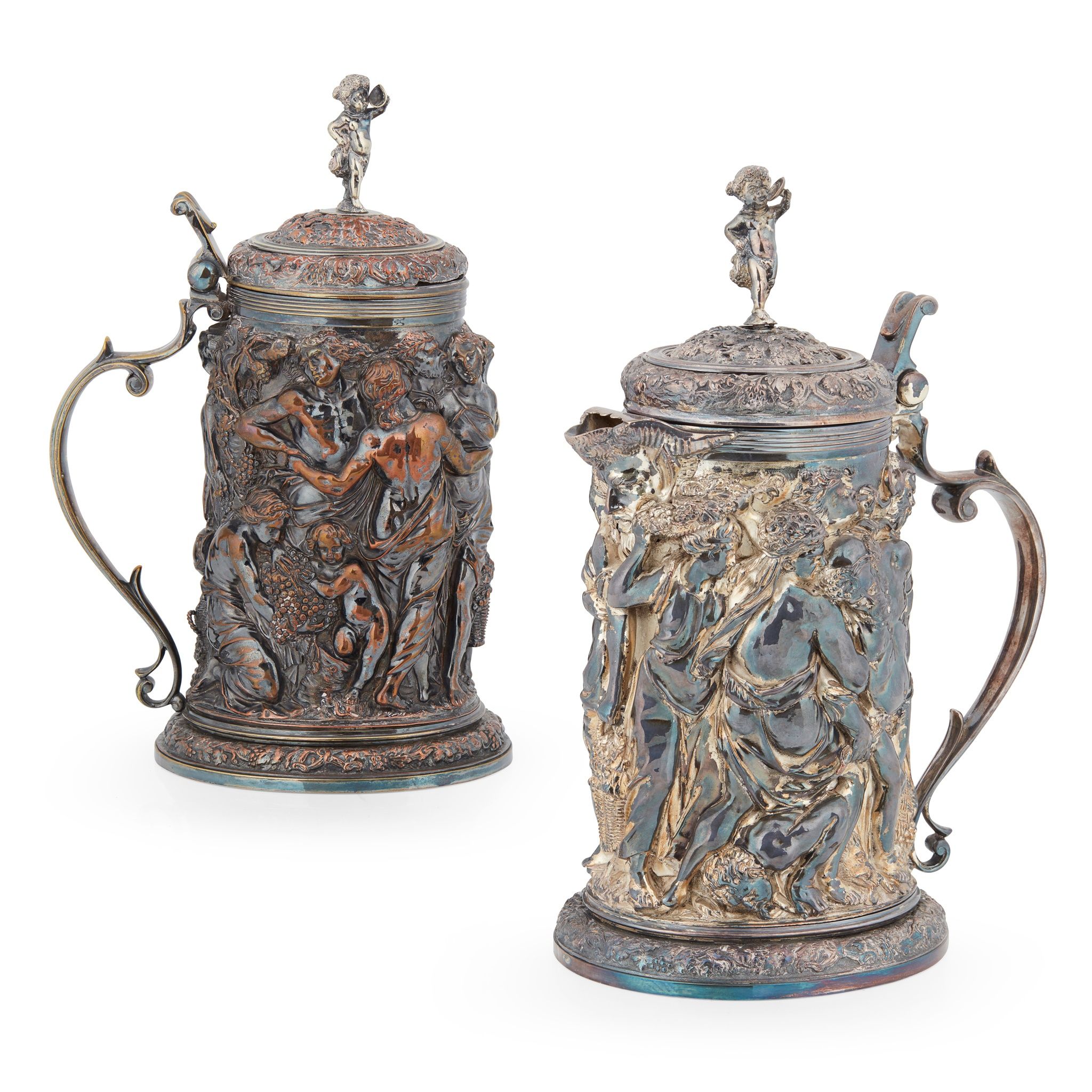 A MATCHED PAIR OF ELECTROTYPE TANKARDS | Sold for £693*
