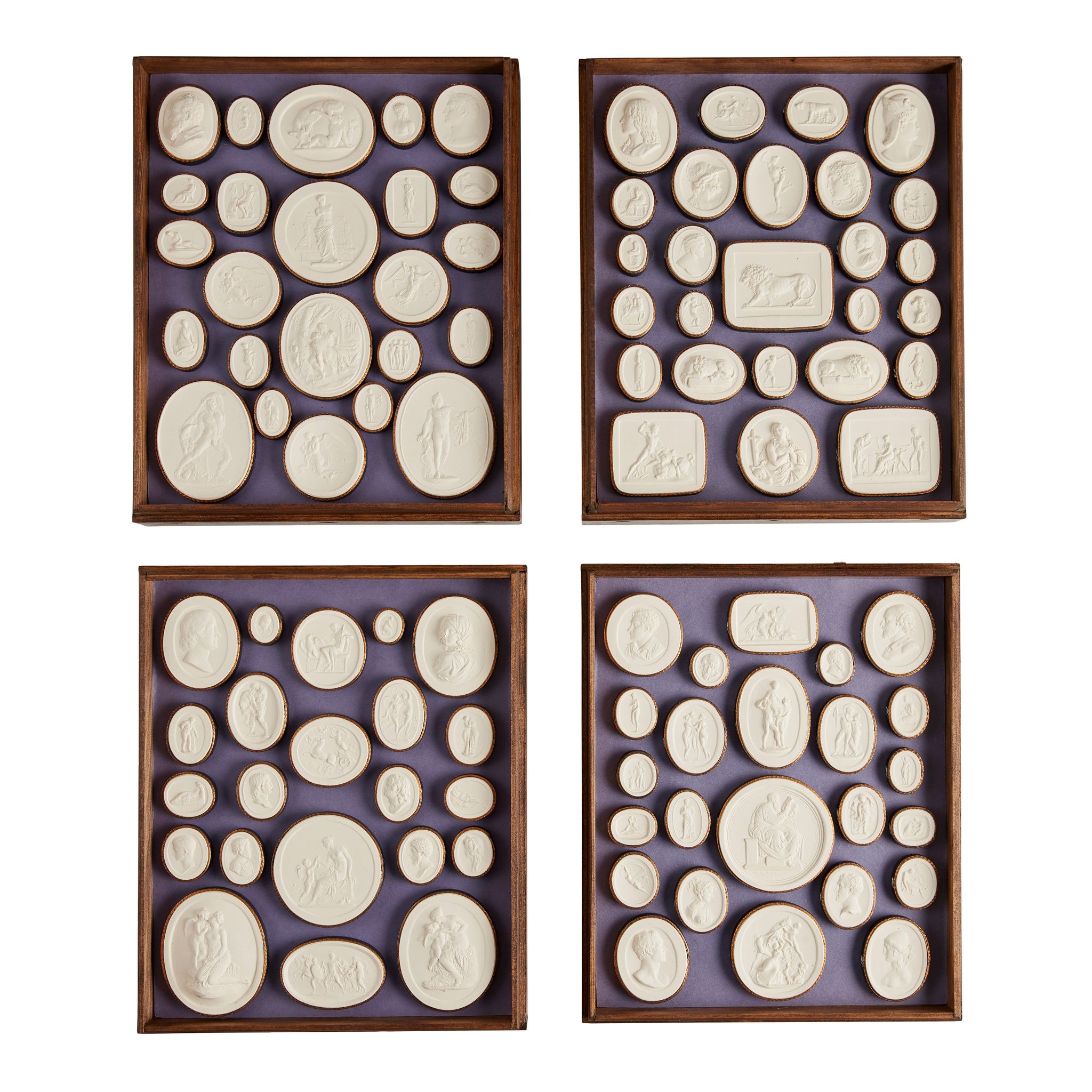 BOXED COLLECTION OF GRAND TOUR PLASTER INTAGLIOS | LATE 19TH/ EARLY 20TH CENTURY | Sold for £1,197