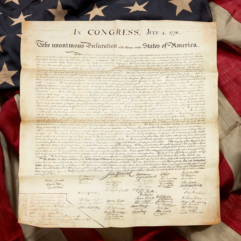 [Stone, William J.]In Congress, July 4, 1776. The Unanimous Declaration of the thirteen united States of America | Sold for $4,420,000 (£3,210,000)* Freeman's | This Important State Paper: Charles Carroll’s Copy of the Declaration of Independence
