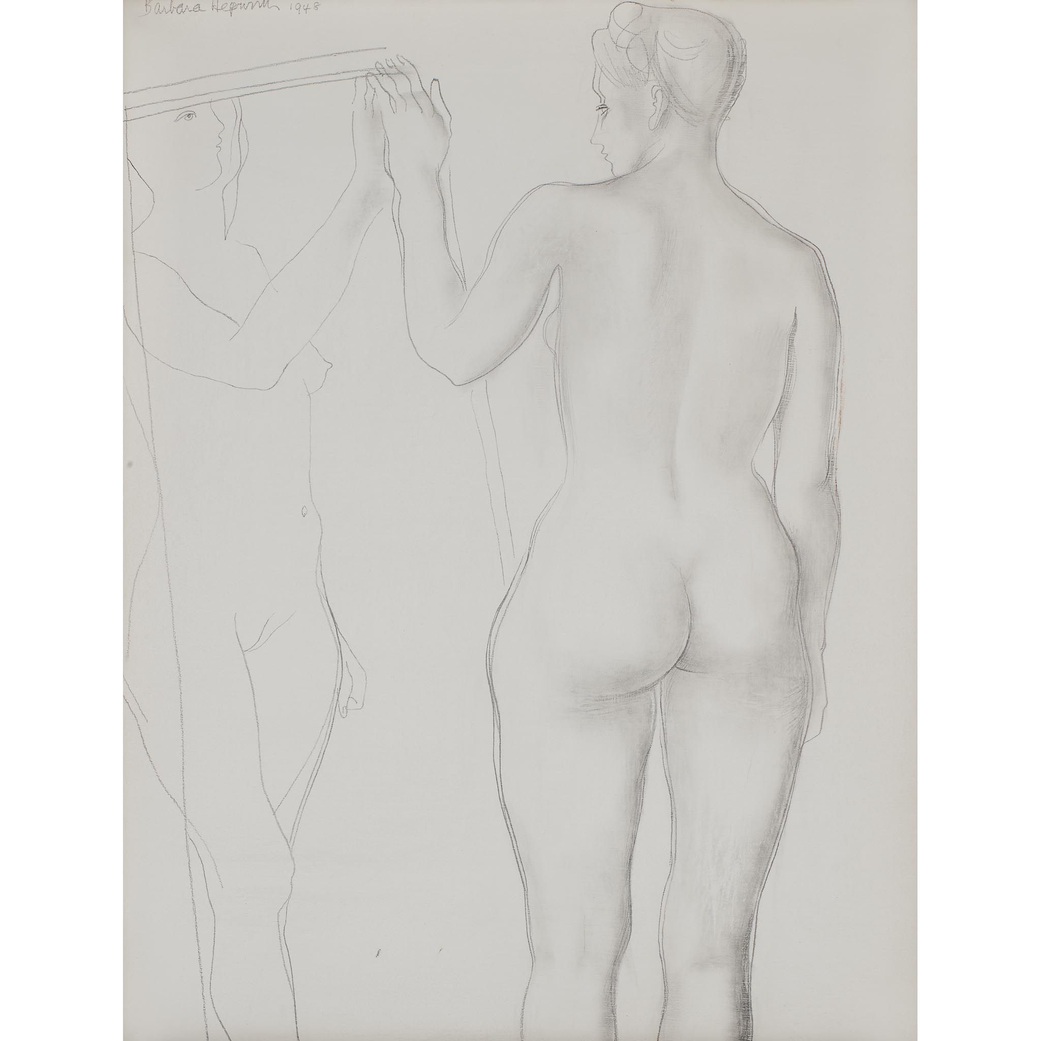 DAME BARBARA HEPWORTH D.B.E. (BRITISH 1903-1975) | FIGURE AND MIRROR, 1948 | Sold for £471,000*