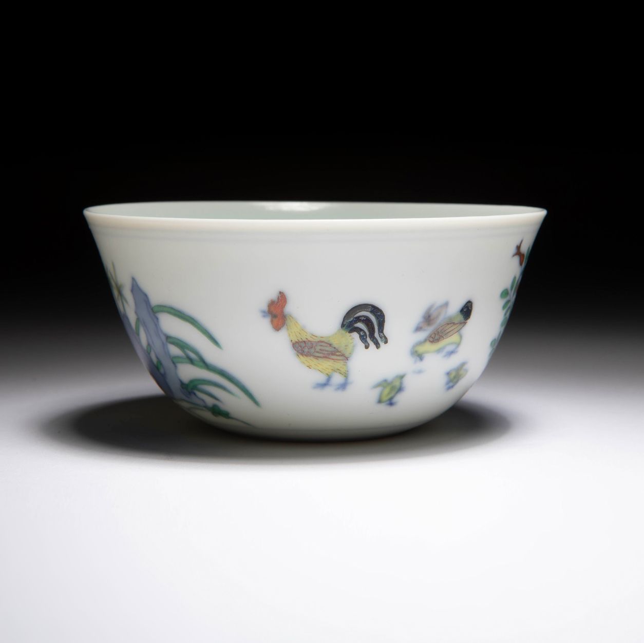 DOUCAI 'CHICKEN' CUP CHENGHUA MARK, PROBABLY KANGXI PERIOD  Sold for £100,000