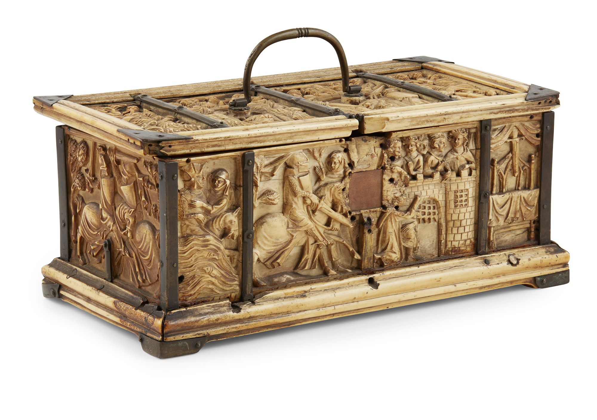 French Gothic ivory casket