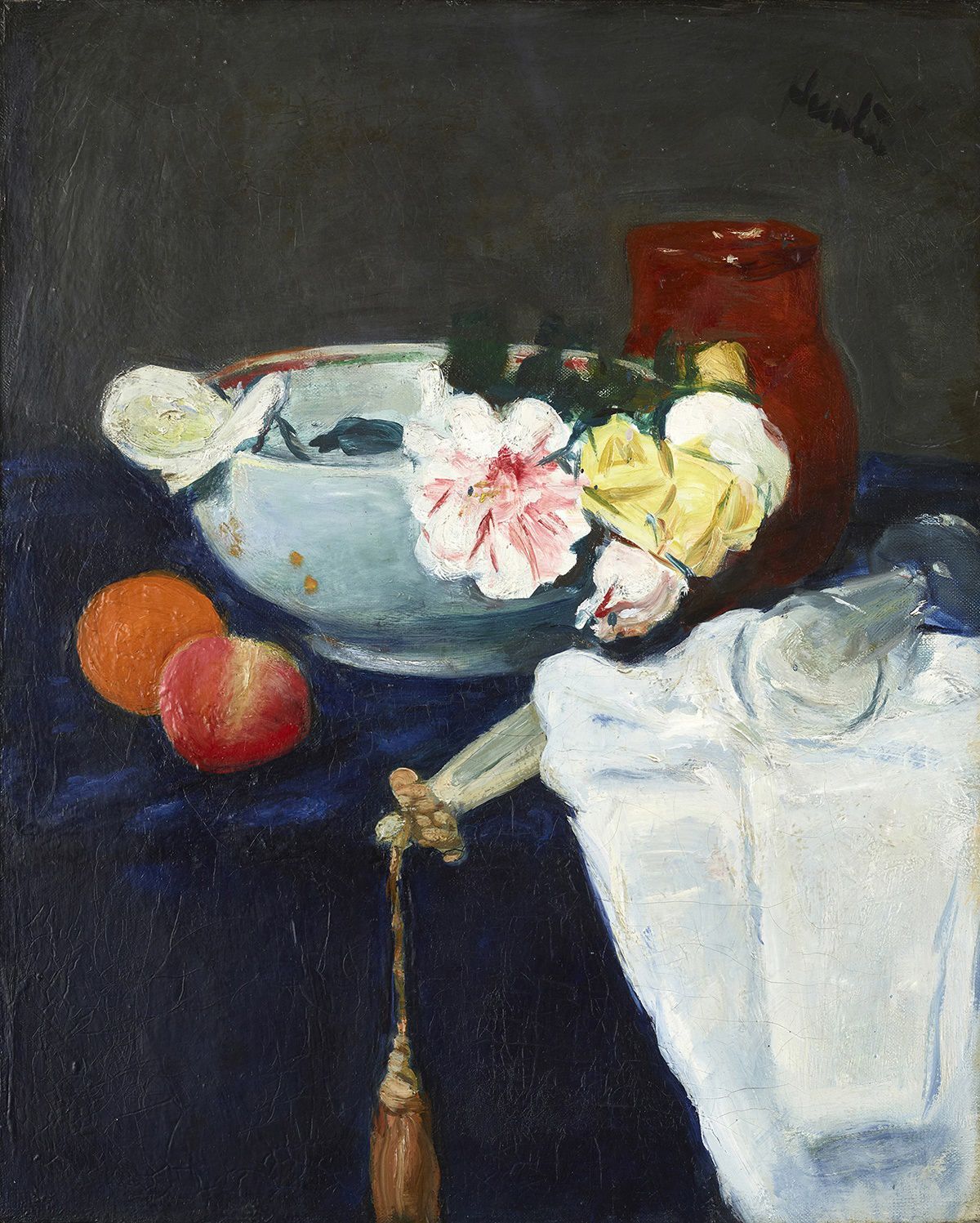 GEORGE LESLIE HUNTER (SCOTTISH 1877-1931) | THE BLUE TABLECLOTH, c.1917 Signed, oil on canvas | 53.5cm x 43cm (21in x 17in) | Sold for £42,500*