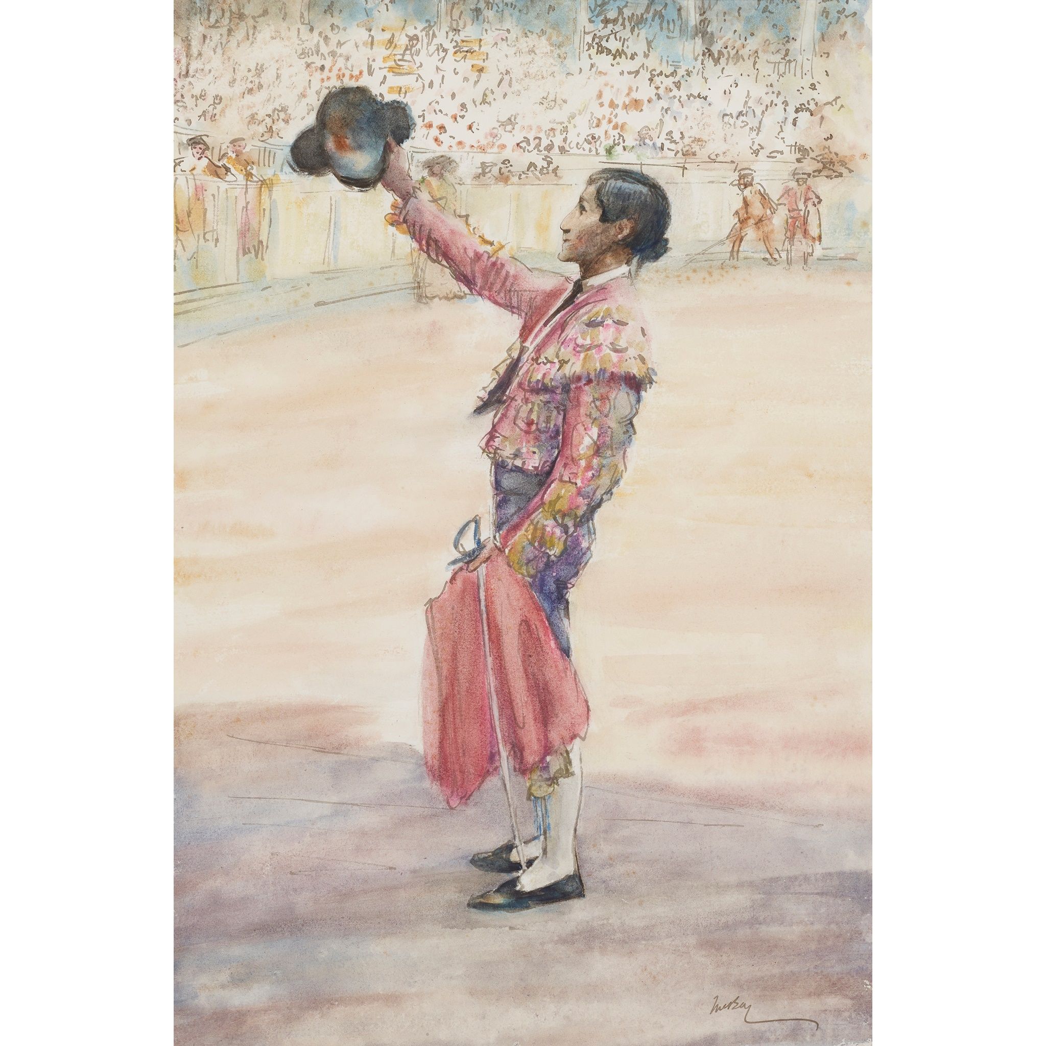 JAMES MCBEY (SCOTTISH 1883-1959) | OVATION TO THE MATADOR | Sold for £2,520