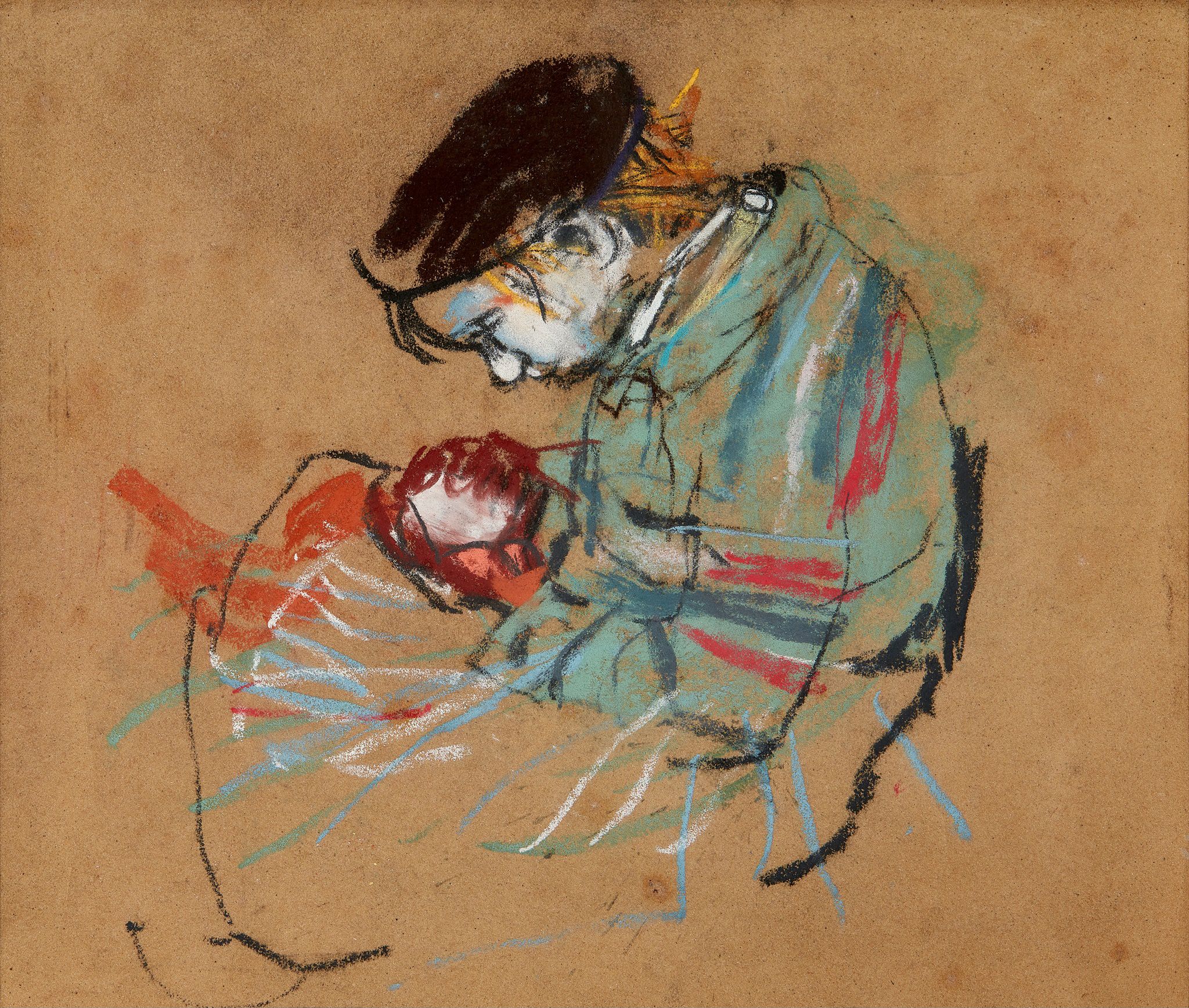 JOAN EARDLEY R.S.A (SCOTTISH 1921-1963) | GIRL WITH STRIPED JERSEY | Sold for £36,250*