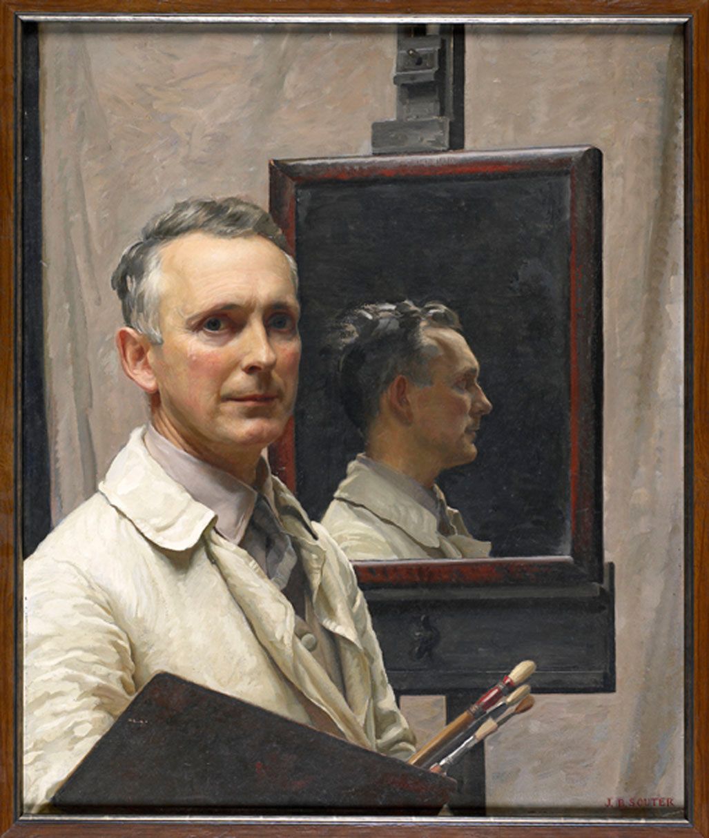 OHN BULLOCH SOUTER (SCOTTISH 1890-1972) SELF PORTRAIT, Signed, oil on panel Sold for £5,400 in 2008