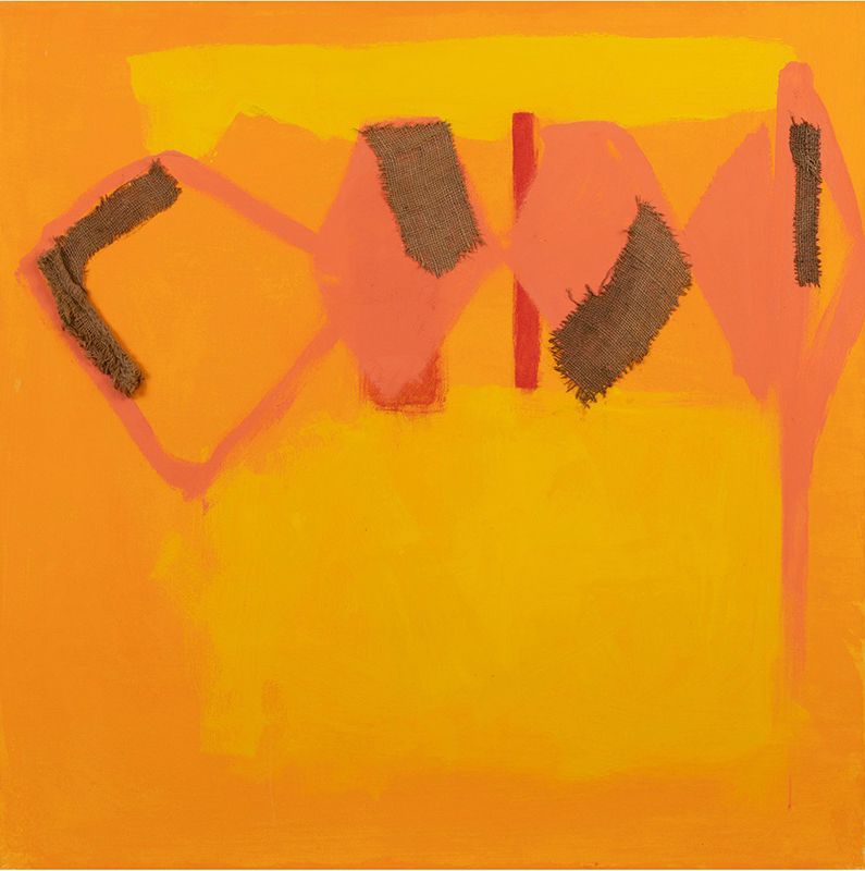 SANDRA BLOW R.A. (BRITISH 1925-2006) | ORANGE / YELLOW CONFIGURATION, 2002 | Sold for £21,250*