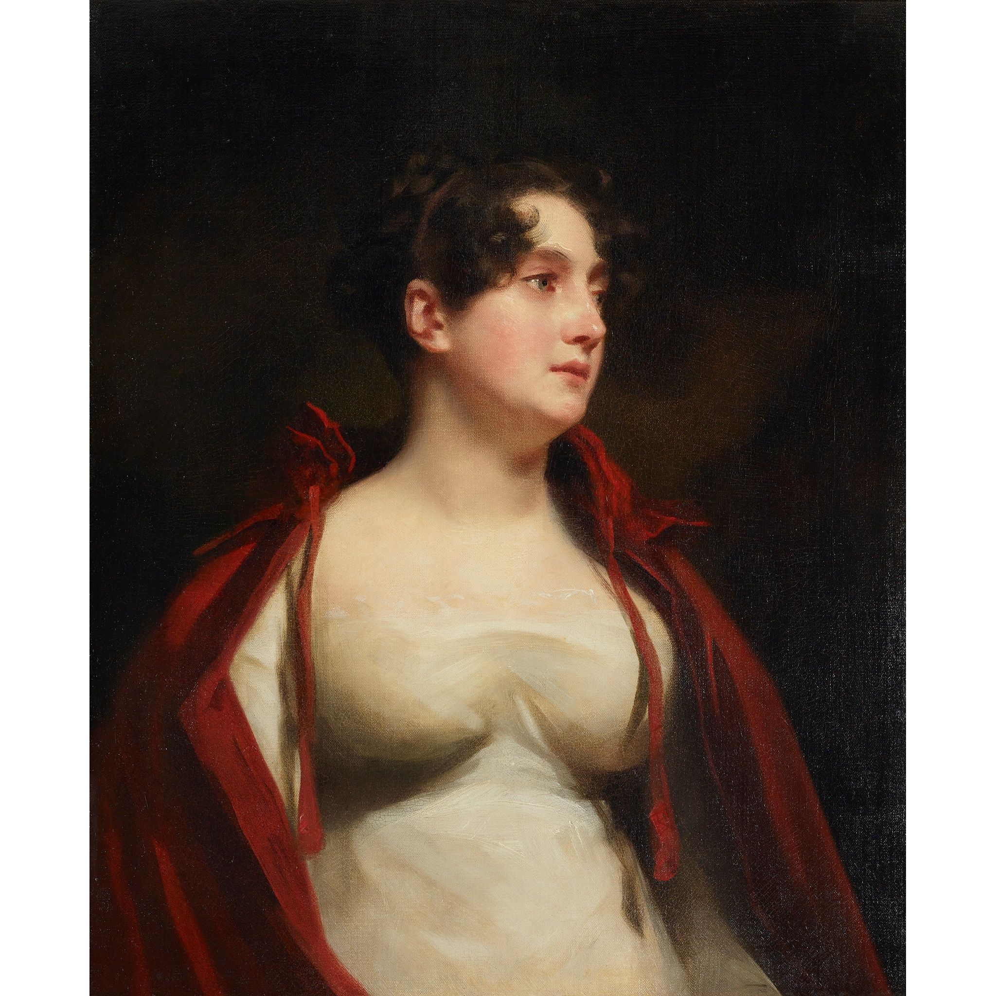 SIR HENRY RAEBURN R.A. (SCOTTISH 1756-1823) HALF-LENGTH PORTRAIT OF MRS WILLIAM MACKENZIE SOLD FOR £27,700