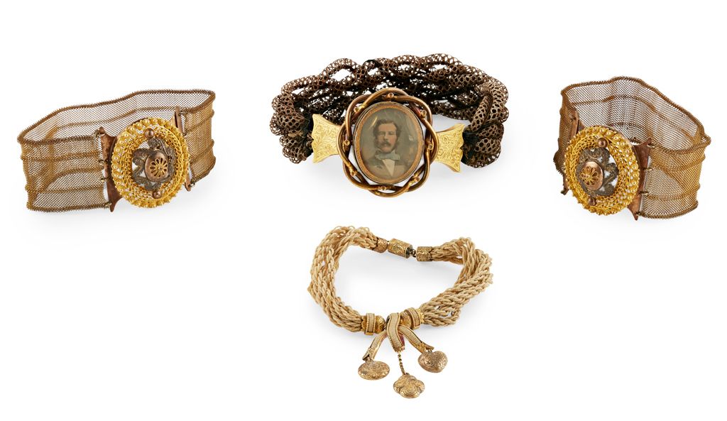 TWO VICTORIAN WOVEN HAIR BRACELETS | 19TH CENTURY | Sold for £575